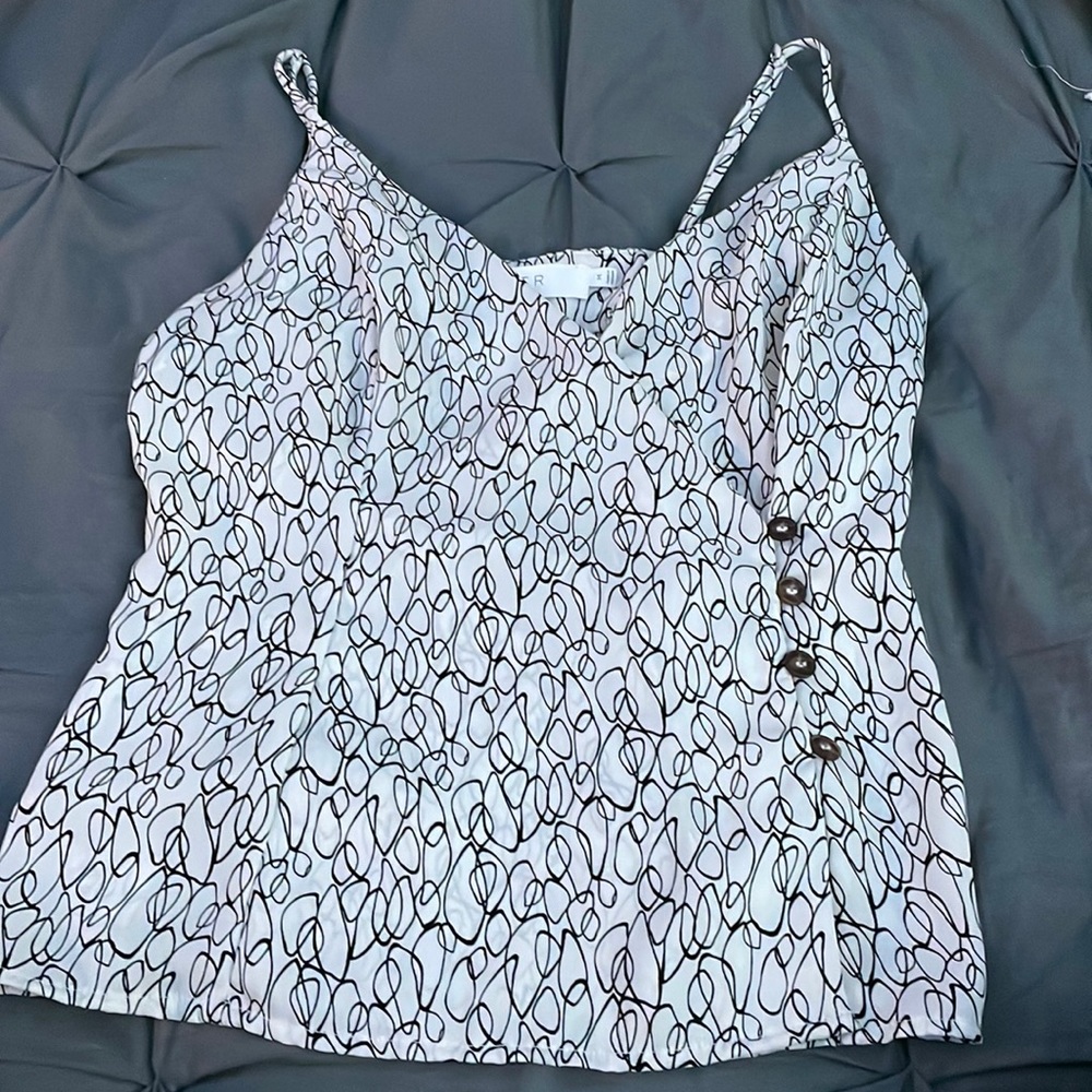 Black and white swirl tank top